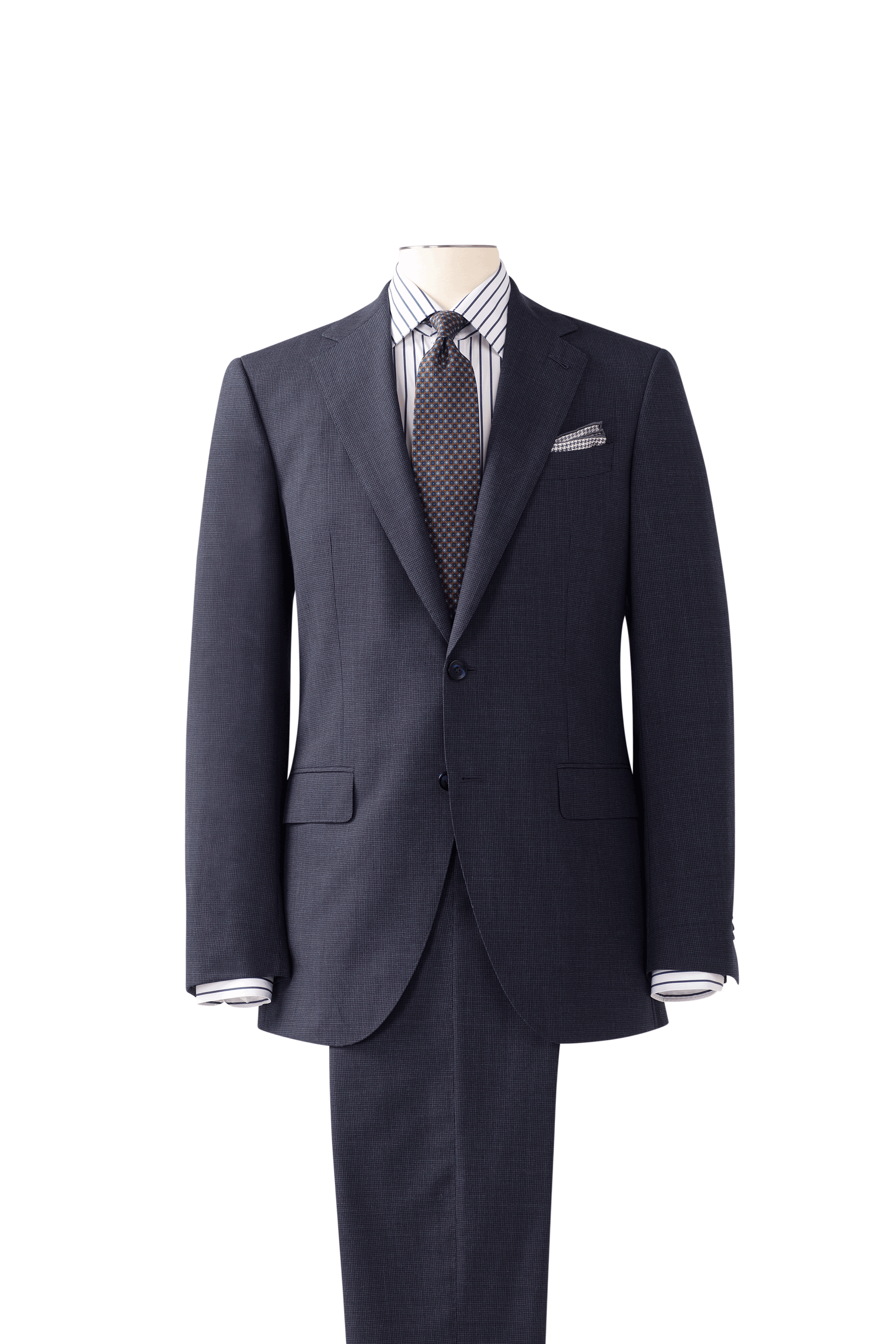Dormeuil Navy Houndstooth Suit by Knot Standard