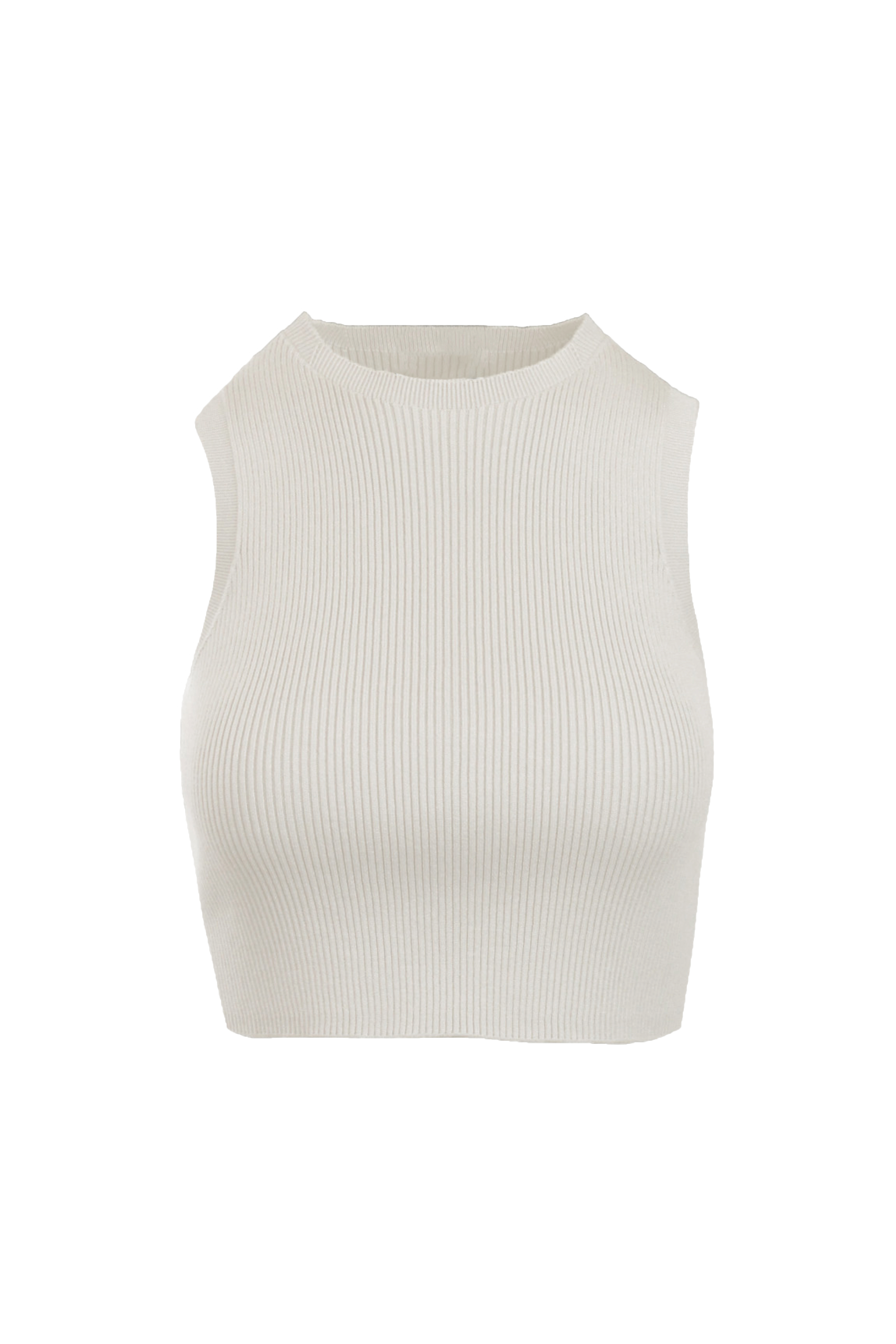 Ivory Ribbed Tank Top - Ribbed Knit Tank Top - Cropped Tank Top