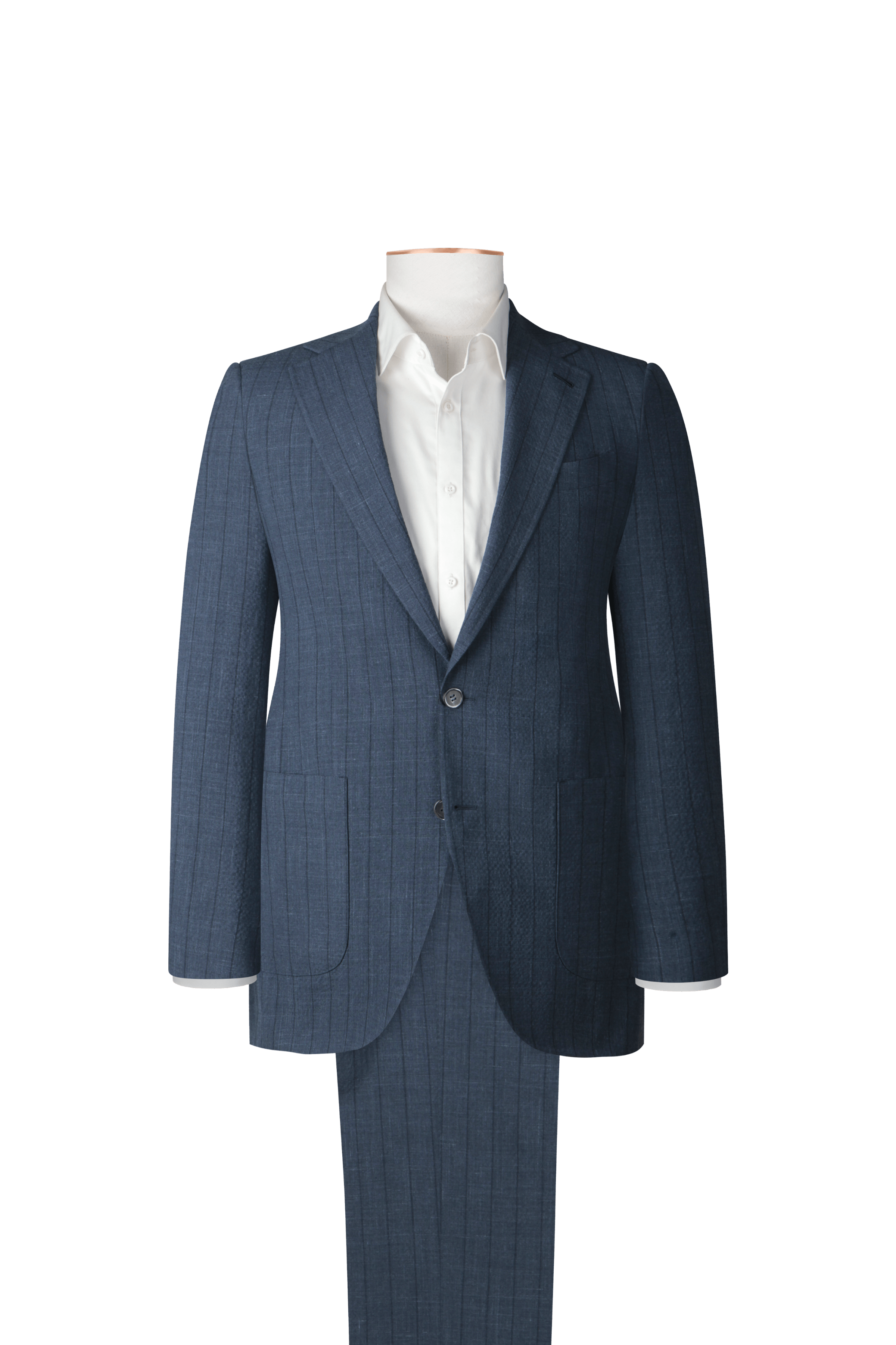 Loro Piana Navy Seersucker Pinstripe Suit by Knot Standard