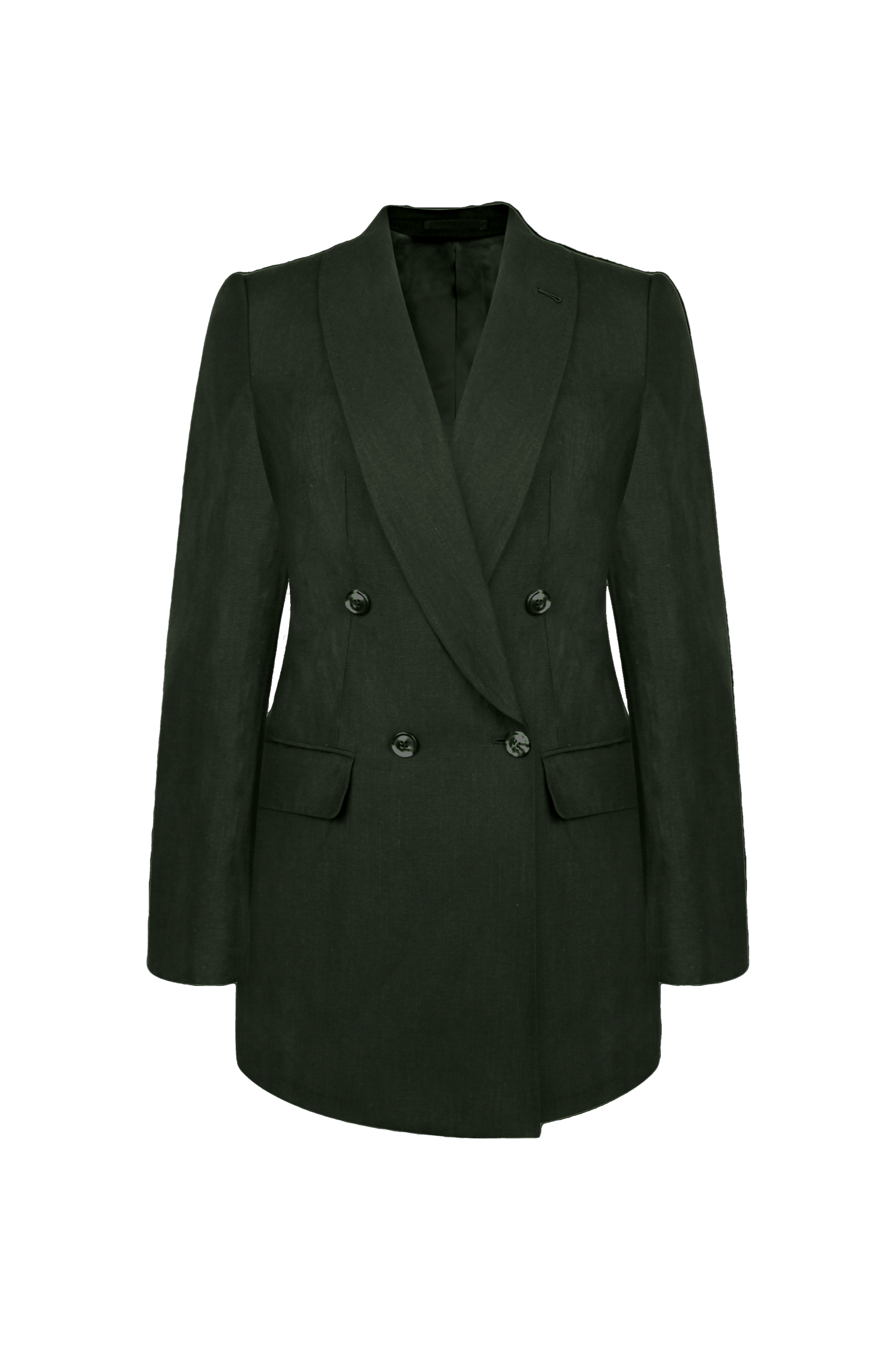 Knot Standard Dark Green Linen Blazer by Knot Standard