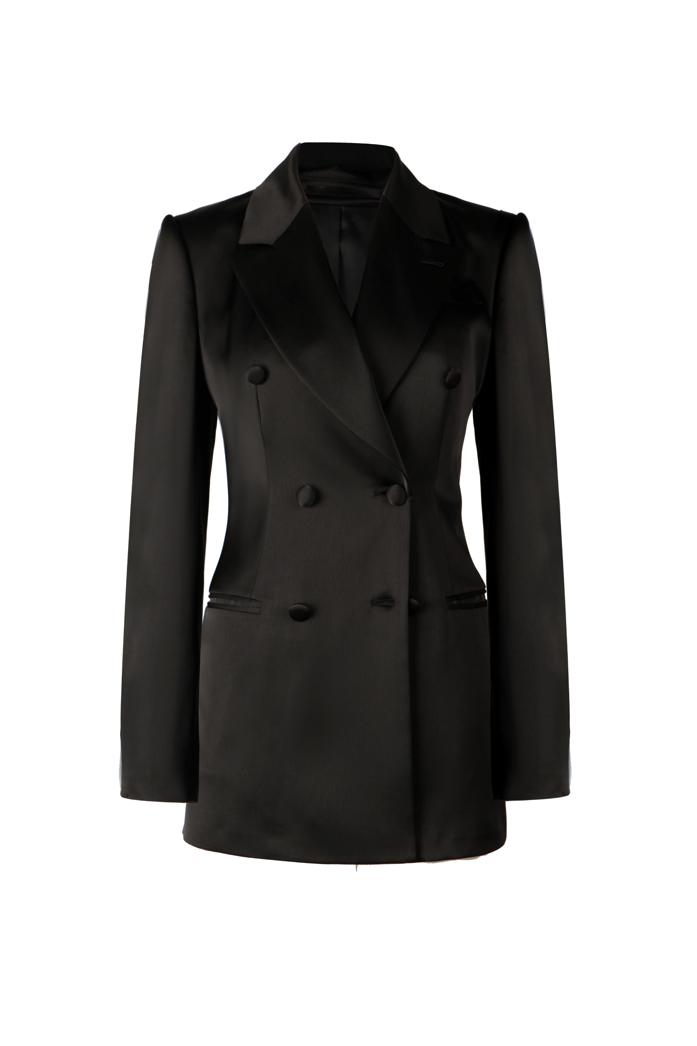 Knot Standard Black Satin Blazer by Knot Standard