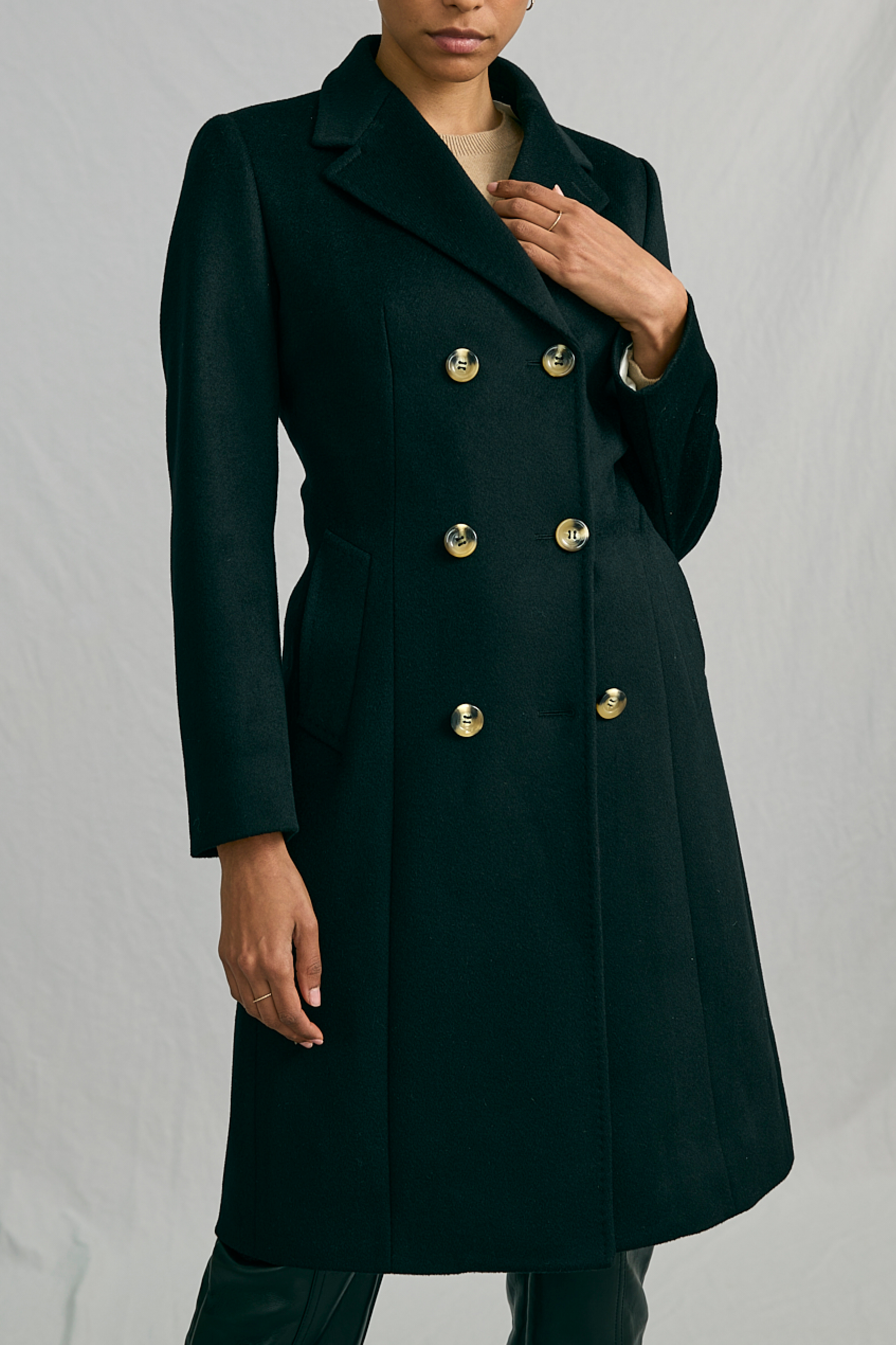 Knot Standard Black Wool Long Coat by Knot Standard