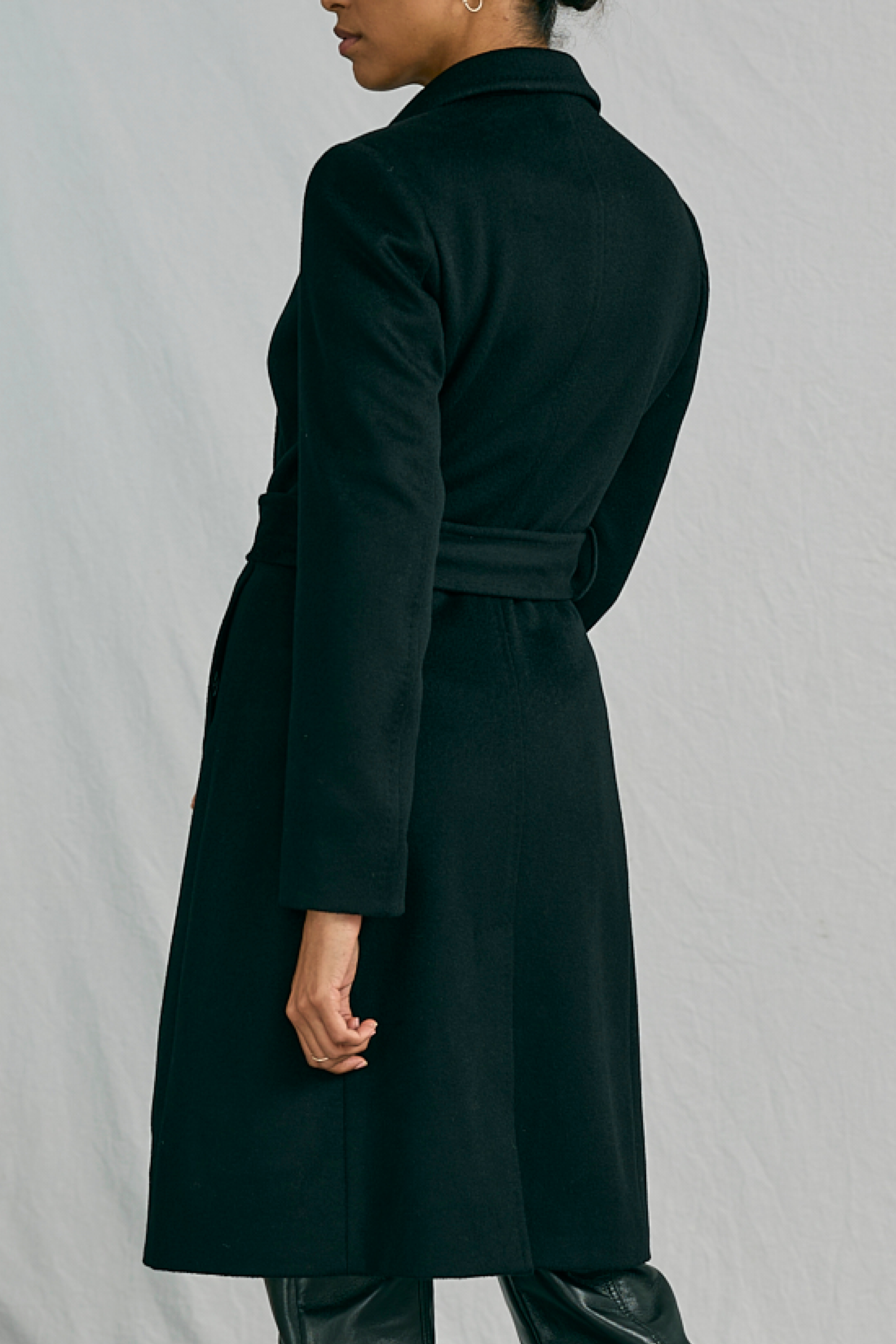 Knot Standard Black Wool Long Coat by Knot Standard