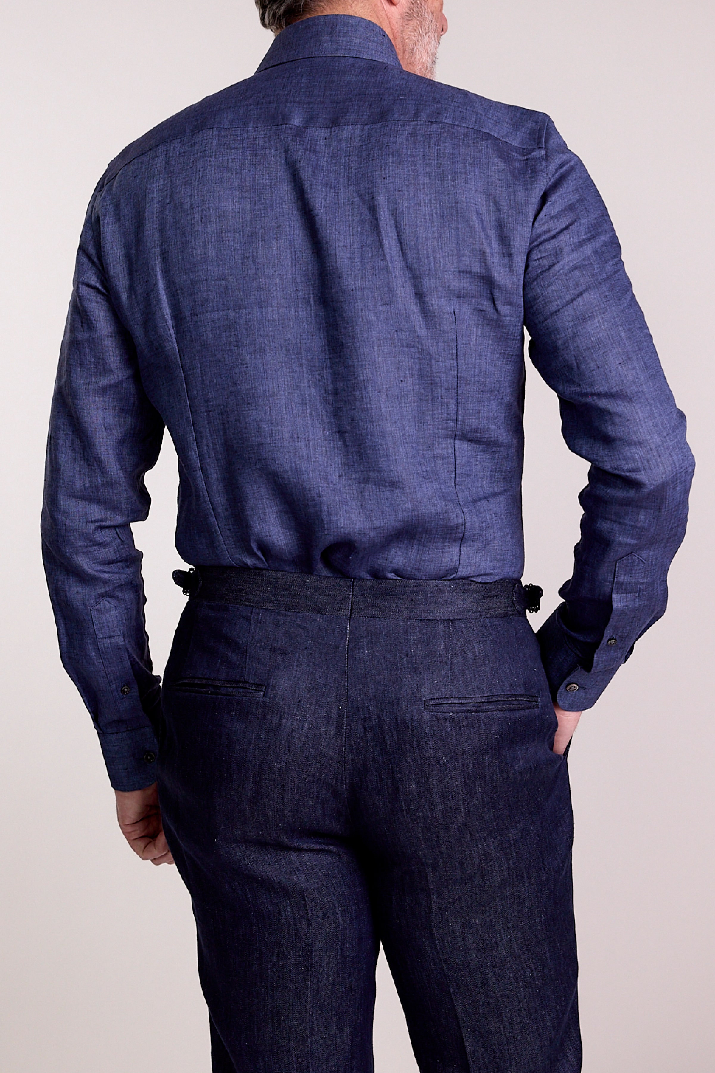 Solbiati Dark Blue Linen Pants By Knot Standard Solbiati Dark Blue Linen Pants By Knot Standard