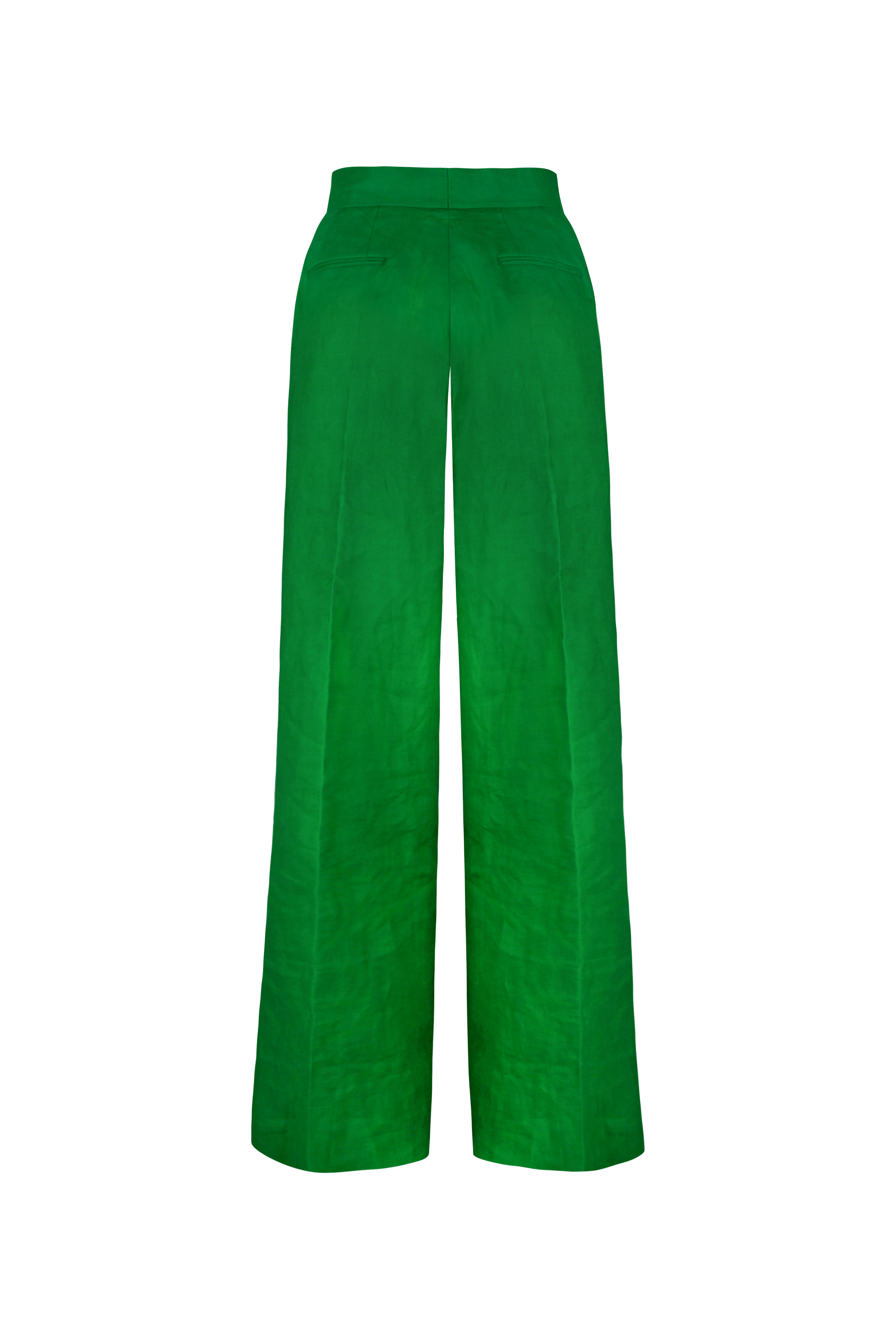 Knot Standard Emerald Green Linen Wide-Leg Pant by Knot Standard